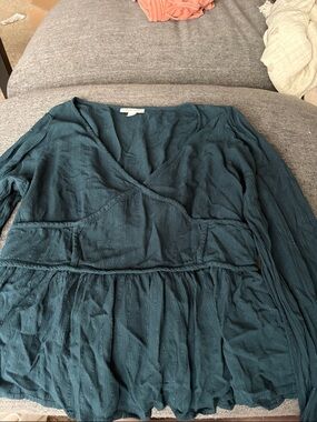 Knox Rose Teal V-Neck Blouse